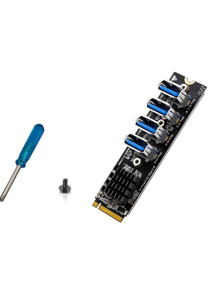 USB 3.0 Pcı-E Yükseltici Kart M.2'den Pcıe Genişletici Yükseltici Adaptör Kartına 4 Portlu Pcı-Express Adaptörü Os Windows Linux Için (Yurt Dışından)