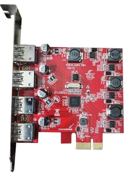 Pci-E - USB 3.0 Genişletme Kartı Güç Kaynağı Pcie - 4 Bağlantı Noktalı USB Adaptör Kartı Yüksek Hızlı Masaüstü Pcie Kartı (Yurt Dışından) fırsatları