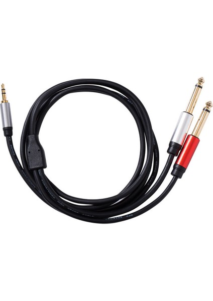 Ses Kablosu 3.5mm - Çift 6.35MM Aux Kablosu Mono 6.5 - 3.5 Erkek Mikser Amplifikatör Hoparlör 3.5mm Jack Splitter Kablosu (Yurt Dışından)
