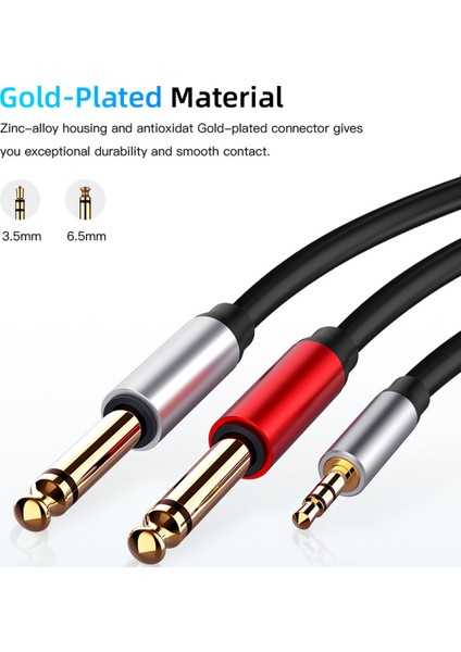 Ses Kablosu 3.5mm - Çift 6.35MM Aux Kablosu Mono 6.5 - 3.5 Erkek Mikser Amplifikatör Hoparlör 3.5mm Jack Splitter Kablosu (Yurt Dışından) fiyatları