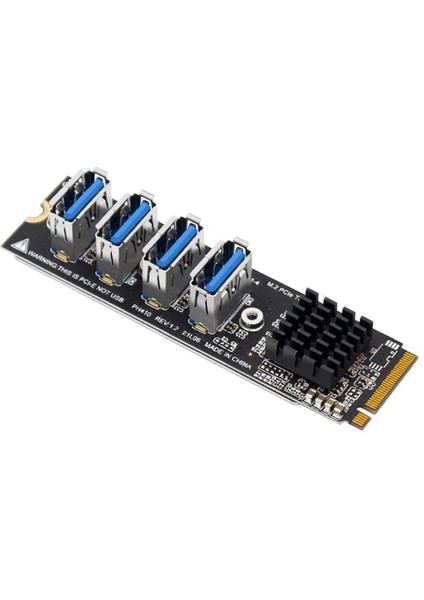 USB 3.0 Pcı-E Yükseltici Kart M.2'den Pcıe Genişletici Yükseltici Adaptör Kartına 4 Portlu Pcı-Express Adaptörü Os Windows Linux Için (Yurt Dışından)