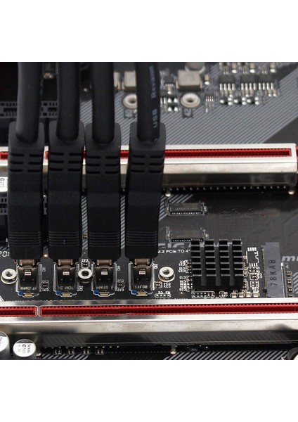 USB 3.0 Pcı-E Yükseltici Kart M.2'den Pcıe Genişletici Yükseltici Adaptör Kartına 4 Portlu Pcı-Express Adaptörü Os Windows Linux Için (Yurt Dışından)