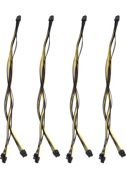 4 Adet 8 Pin Pcı Express Çift Pcıe 6 + 2 Pin Pcı-E Güç Kablosu 18AWG Gpu Güç Kaynağı Kesme Panosu Madencilik Için, 60 cm (Yurt Dışından)