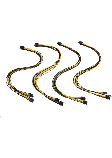 4 Adet 8 Pin Pcı Express Çift Pcıe 6 + 2 Pin Pcı-E Güç Kablosu 18AWG Gpu Güç Kaynağı Kesme Panosu Madencilik Için, 60 cm (Yurt Dışından)