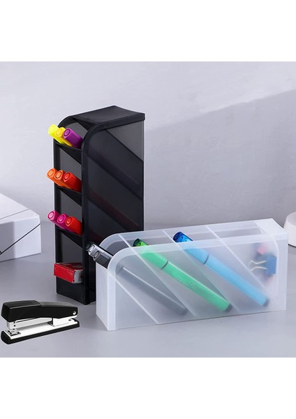2 Adet Masaüstü Depolama Kalem Tutucu 4-Izgara Masaüstü Depolama Ofis Okul Malzemeleri Için Saydam Beyaz Kalem Tutucu (Yurt Dışından) indirimleri