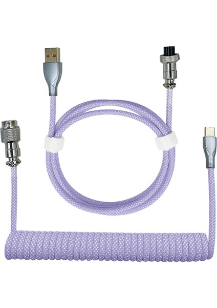 Type-C - USB Veri Kablosu Mekanik Klavye Sarmal Kablo Havayolu Kablosu Oyun Klavyesi Kablosu Yaylı Kablo Mor (Yurt Dışından)