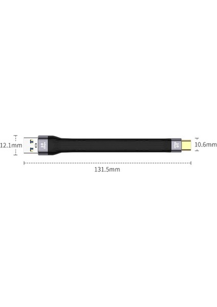 Usb3.1 Esnek Iletim Hattı, 100W Hızlı Şarj Desteği, Max 10GBPS, Yaygın Uyumlu (Usb-C Erkek - Usb-A Erkek) (Yurt Dışından)