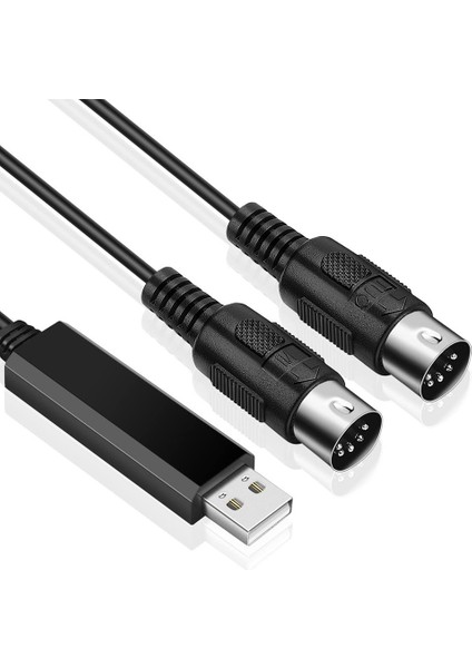 USB Mıdı Kablo Dönüştürücü USB Arayüzü Giriş Çıkış Mıdı Kablosuna Pc Dizüstü Bilgisayardan Müzik Stüdyosunda Piyano Klavyesine Çalışır 6.5ft (Yurt Dışından)