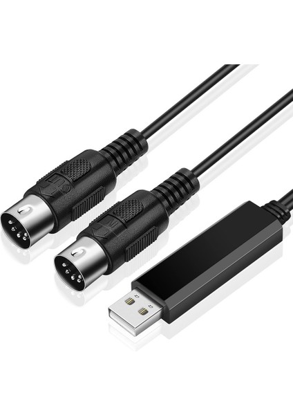 USB Mıdı Kablo Dönüştürücü USB Arayüzü Giriş Çıkış Mıdı Kablosuna Pc Dizüstü Bilgisayardan Müzik Stüdyosunda Piyano Klavyesine Çalışır 6.5ft (Yurt Dışından)