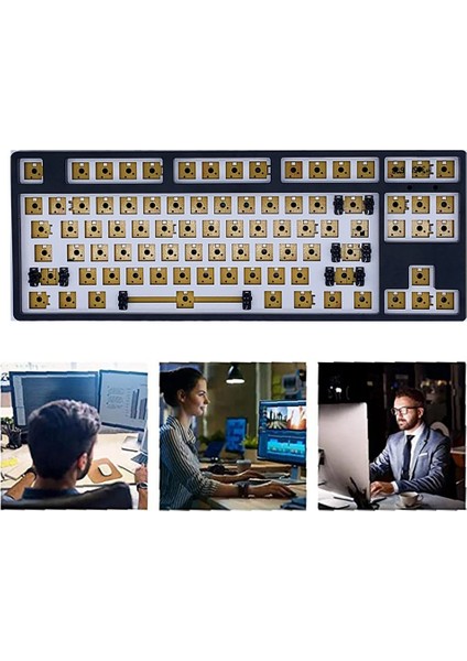 87 Tuşlu Mekanik Klavye Kaynak Plakası Mil Yatağı Çalışırken Değiştirilebilir Dıy Özelleştirilmiş Klavye Type-C Anahtar Hattı Ayırma Beyaz (Yurt Dışından) fırsatları