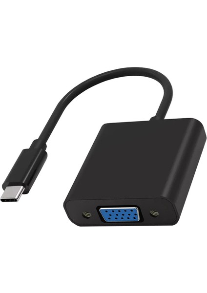 Tip C - VGA Kablosu Adaptörü Tip C USB 3.1 Kablo Konektörü VGA Dönüştürücü Telefon Dizüstü Tablet Için Siyah (Yurt Dışından)
