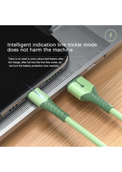 Micro-B Veri Kablosu, Android Telefon Için Oksijensiz Saf Bakır Çekirdekli Sıvı Silikon Veri Kablosu (2m, Yeşil) (Yurt Dışından)