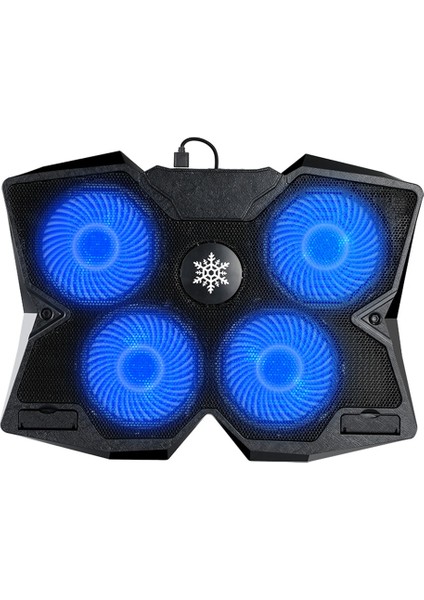 Soğutma Fanı Standı Mat Sessiz Dizüstü Bilgisayar Serin Ped Mavi LED USB Dizüstü Soğutucu Dizüstü Dizüstü Bilgisayar Için 4 Fanlı (Yurt Dışından)