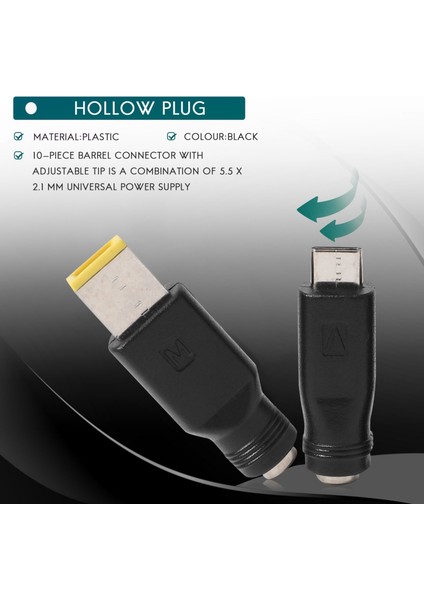 Dc Güç Kablosu Usb'den 5.5x2.1'e Çok Fonksiyonlu Dc Değiştirilebilir Fiş (Yurt Dışından)