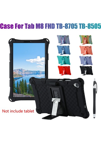 Silikon Kılıf Için Tab M8 Fhd TB-8705F Tab M8 Hd TB-8505X/F 8 Inç Tablet Kılıfı Için Tab M8 8705 Kalem ile (G) (Yurt Dışından)