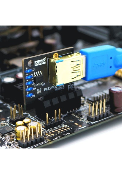 Yeni Sürüm 009S Artı Pcı-E 1x Ila 16X Usb3.0 60 cm Sata3.0 Grafik Yükseltici Kartı Btc Madenci Için Mavi Flaş LED ile (5 Adet) (Yurt Dışından)