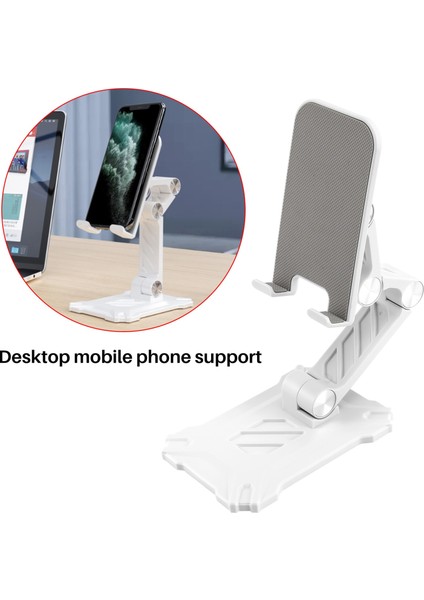 Katlanabilir Masaüstü Telefon Tutucu Taşınabilir Cep Telefonu Tutucu Tablet Tutucu 4 Inç -13 Inç Beyaz ile Uyumlu (Yurt Dışından) fiyatları