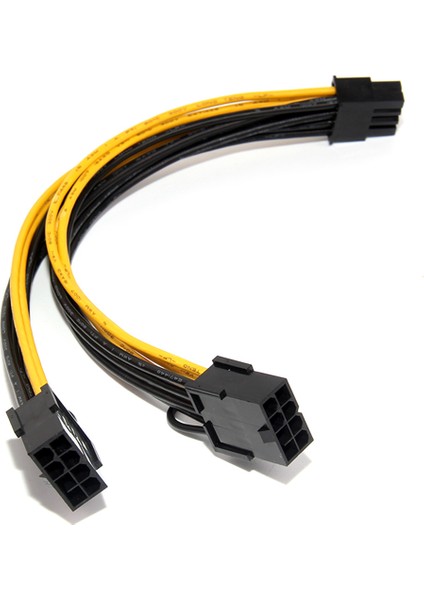 18AWG 8pin - Çift 8pin(6+2) Güç Kablosu Gpu Güç Kablosu K80 M40 M60 P40 P100 ,20CM (Yurt Dışından)