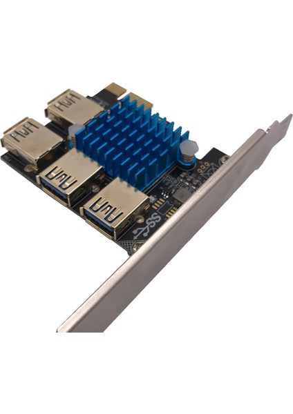 Pcıe 1 Ila 4 Pcı Express Yükseltici Kart, 1 Ila 4 Büyük Isı Emicili USB 3.0 Adaptör Kartı, Pcı-E 1x Ila Harici 4 USB 3.0 (Yurt Dışından)