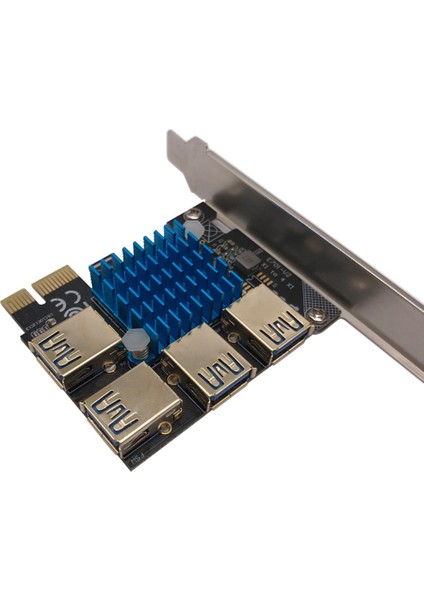 Pcıe 1 Ila 4 Pcı Express Yükseltici Kart, 1 Ila 4 Büyük Isı Emicili USB 3.0 Adaptör Kartı, Pcı-E 1x Ila Harici 4 USB 3.0 (Yurt Dışından)