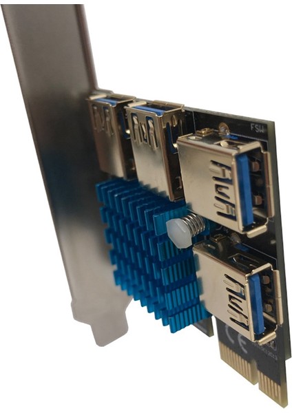 Pcıe 1 Ila 4 Pcı Express Yükseltici Kart, 1 Ila 4 Büyük Isı Emicili USB 3.0 Adaptör Kartı, Pcı-E 1x Ila Harici 4 USB 3.0 (Yurt Dışından)