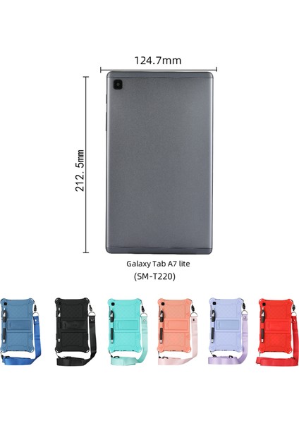 Tab A7 Lite Için Silikon Kılıf 8.7 Inç 2021 T220 T225 Tablet Kılıfı Kalem ve Askı ile Tablet Standı, Mavi (Yurt Dışından)