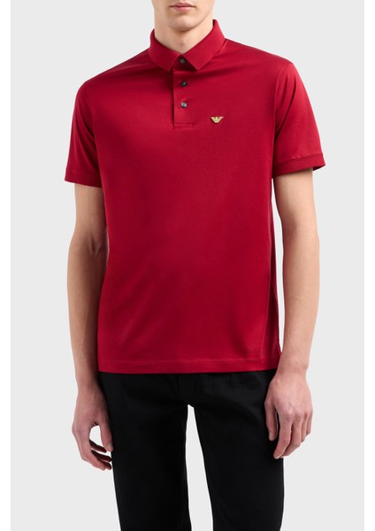 Pamuk Karışımlı Logolu Düğmeli Polo Yaka T Shirt Erkek Polo Yaka T Shirt EM001704 AF10017 M5037