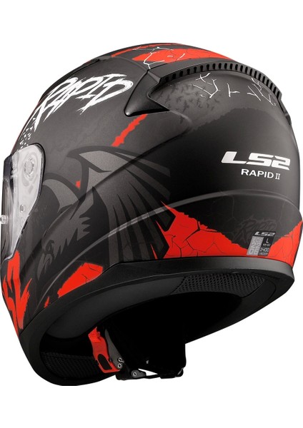 Rapıd 2 Raven Mat Siyah-Beyaz-Kırmızı Kask fırsatları