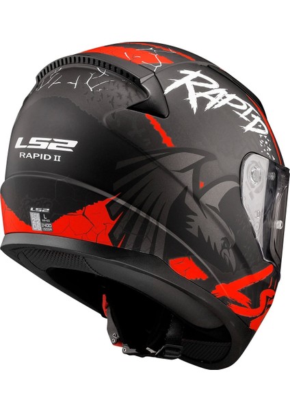 Rapıd 2 Raven Mat Siyah-Beyaz-Kırmızı Kask indirimleri
