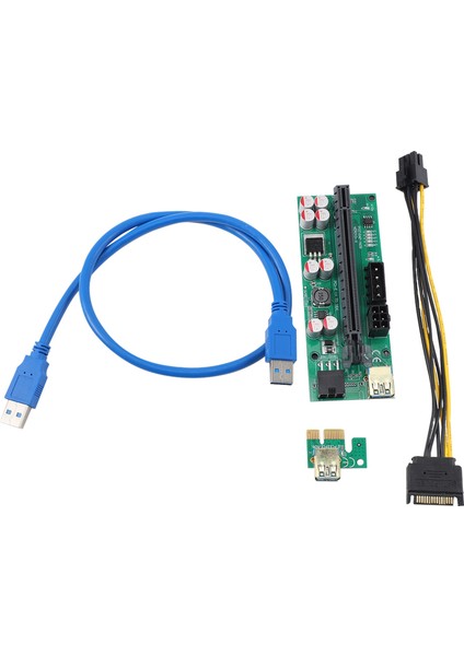 1 Adet 010-X Pcıe 1x Ila 16X Usb3.0 60MM Grafik Kartı Uzatma Yükseltici Kart Flash LED Gpu Btc Madencilik Için Yeni Sürüm (Yurt Dışından)