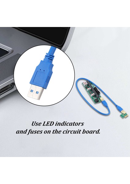 1 Adet 010-X Pcıe 1x Ila 16X Usb3.0 60MM Grafik Kartı Uzatma Yükseltici Kart Flash LED Gpu Btc Madencilik Için Yeni Sürüm (Yurt Dışından)