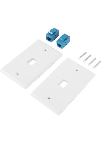 2'li Paket 1 Bağlantı Noktalı Ethernet Duvar Plakası, RJ45 Cat6 Dişi - Dişi Jak Sıralı Bağlayıcı Yüz Plakaları, 1 Bağlantı Noktalı (Yurt Dışından)