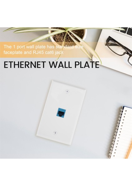 2'li Paket 1 Bağlantı Noktalı Ethernet Duvar Plakası, RJ45 Cat6 Dişi - Dişi Jak Sıralı Bağlayıcı Yüz Plakaları, 1 Bağlantı Noktalı (Yurt Dışından) fırsatları