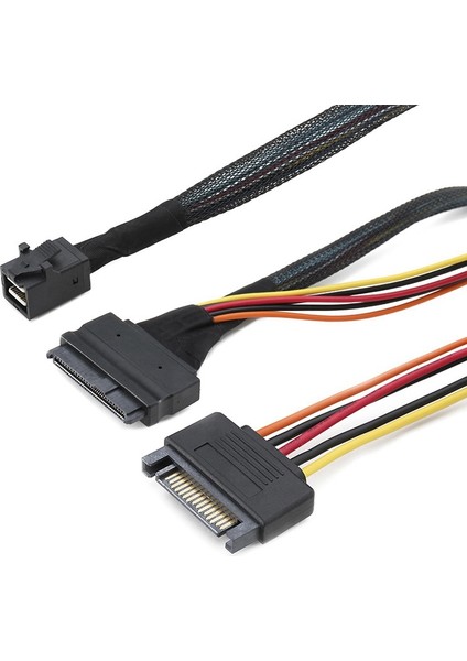 Veri Kablosu Mini Sas SFF-8643 - SFF8639 Naylon Örgülü Kemer Sata 15 P Anahtar Büyük Sunucu Için Güç Kaynağı Kablosu (Yurt Dışından)