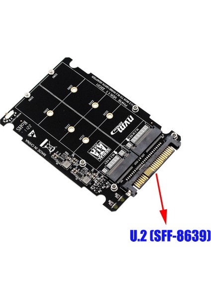 M.2 Ssd'den U.2 Adaptörüne 2in1 M.2 Nvme ve Sata-Bus Ngff Ssd'den Pcı-E U.2 SFF-8639 Adaptörüne Pcıe M2 Dönüştürücü, Olmadan (Yurt Dışından)