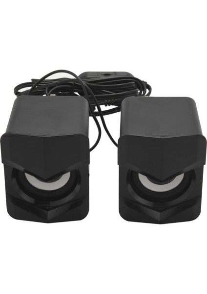 Mini Hoparlör 360 Derece Hi-Fi Ses Efekti, Ev Ses ve Video Için 3,5 mm Fişli USB ile Güçlendirilmiş Hoparlör, Siyah (Yurt Dışından)