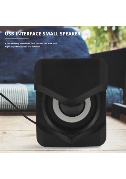 Mini Hoparlör 360 Derece Hi-Fi Ses Efekti, Ev Ses ve Video Için 3,5 mm Fişli USB ile Güçlendirilmiş Hoparlör, Siyah (Yurt Dışından)