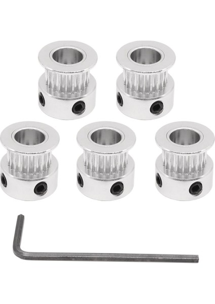5 Adet 20 Diş 10MM Genişlik Zamanlama Kayışı Alüminyum Alaşımlı Gt2 Kasnak CR10 Cr6 Se 3D Yazıcı Için Uygun (Delik 8mm) (Yurt Dışından)