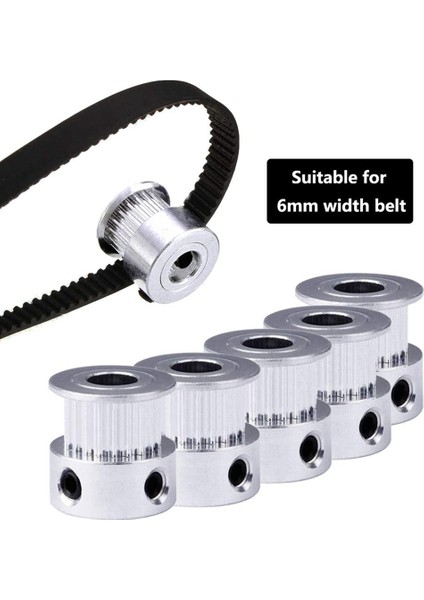 5 Adet 20 Diş 10MM Genişlik Zamanlama Kayışı Alüminyum Alaşımlı Gt2 Kasnak CR10 Cr6 Se 3D Yazıcı Için Uygun (Delik 8mm) (Yurt Dışından) modelleri