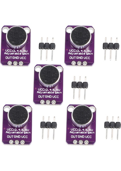 5 Adet -MAX4466 Elektret Mikrofon Amplifikatörü MAX4466 Modülü Ayarlanabilir Kazanç Kesme Panosu (Yurt Dışından)
