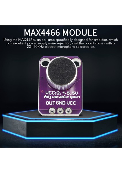 5 Adet -MAX4466 Elektret Mikrofon Amplifikatörü MAX4466 Modülü Ayarlanabilir Kazanç Kesme Panosu (Yurt Dışından)