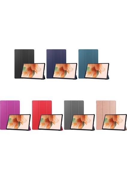 Tab S7FE 12.4 Inç T730/T736 2021 Tablet Anti-Drop Flip Case Tablet Standı Için Pu Deri Kılıf (C) (Yurt Dışından)