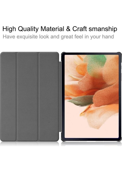 Tab S7FE 12.4 Inç T730/T736 2021 Tablet Anti-Drop Flip Case Tablet Standı Için Pu Deri Kılıf (C) (Yurt Dışından)