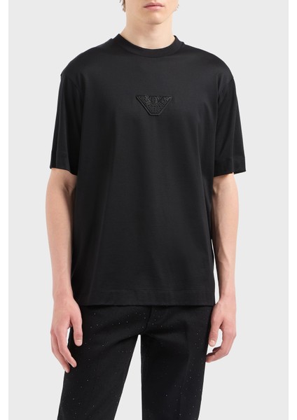 Pamuk Karışımlı Regular Fit Bisiklet Yaka Logolu T Shirt Erkek T Shirt EM001493 AF10017 UC001