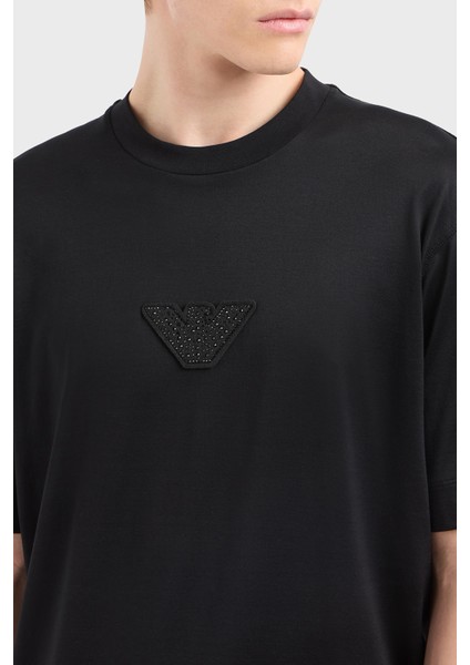 Pamuk Karışımlı Regular Fit Bisiklet Yaka Logolu T Shirt Erkek T Shirt EM001493 AF10017 UC001 fırsatları