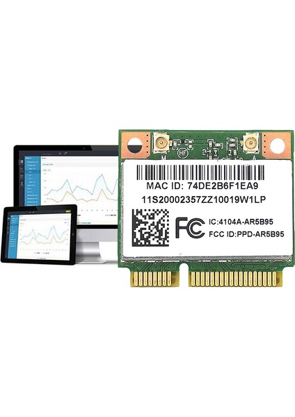 Z370 Y460 G470 Z470 Z560 Siyah AR5B95 2.4g 150 Mbps Mını Pcıe 802.11N Dahili Kablosuz Ağ Kartı (Yurt Dışından)