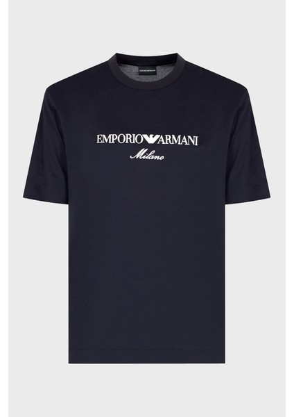 Logo Işlemeli Regular Fit Pamuklu Bisiklet Yaka T Shirt Erkek T Shirt EM001033 AF10017 MB222 indirimleri