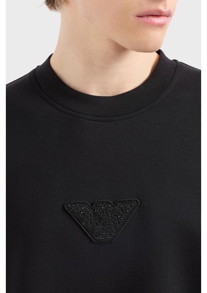 Pamuklu Regular Fit Bisiklet Yaka Logolu Sweat Erkek Sweat EM001494 AF10013 UC001 fırsatları