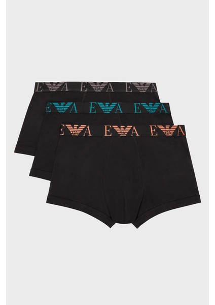 Monogram Logolu Streç Pamuklu 3 Pack Boxer Erkek Boxer EM000259 AF10778 MC061