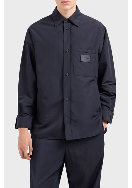 Relaxed Fit Yama Cepli ve Logo Yamalı Gömlek Ceket Erkek Gömlek Ceket EM001629 AF13770 UB118